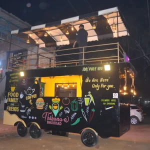 Mild Steel Multicolor Six wheels Food Cart Roof Top - Image 4